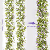 Artificial Baby Breath Flower Vines, Babys Breath Artificial Flowers Real Touch Faux Gypsophila Hanging Fake Baby'S Breath Garlands For Wedding And Baby Shower Decor 2Pcs 5.8Ft?Purple?