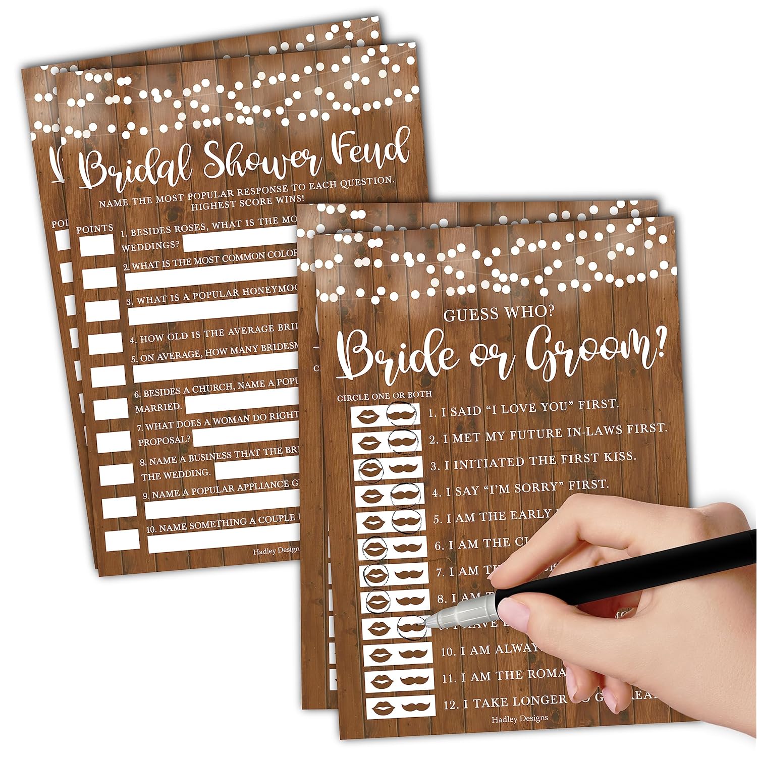 Rustic Bridal Shower Games For 20 Guests – Fun And Hilarious Bridal Games For Showers, Wedding Shower, Engagement, Classy Party Activities