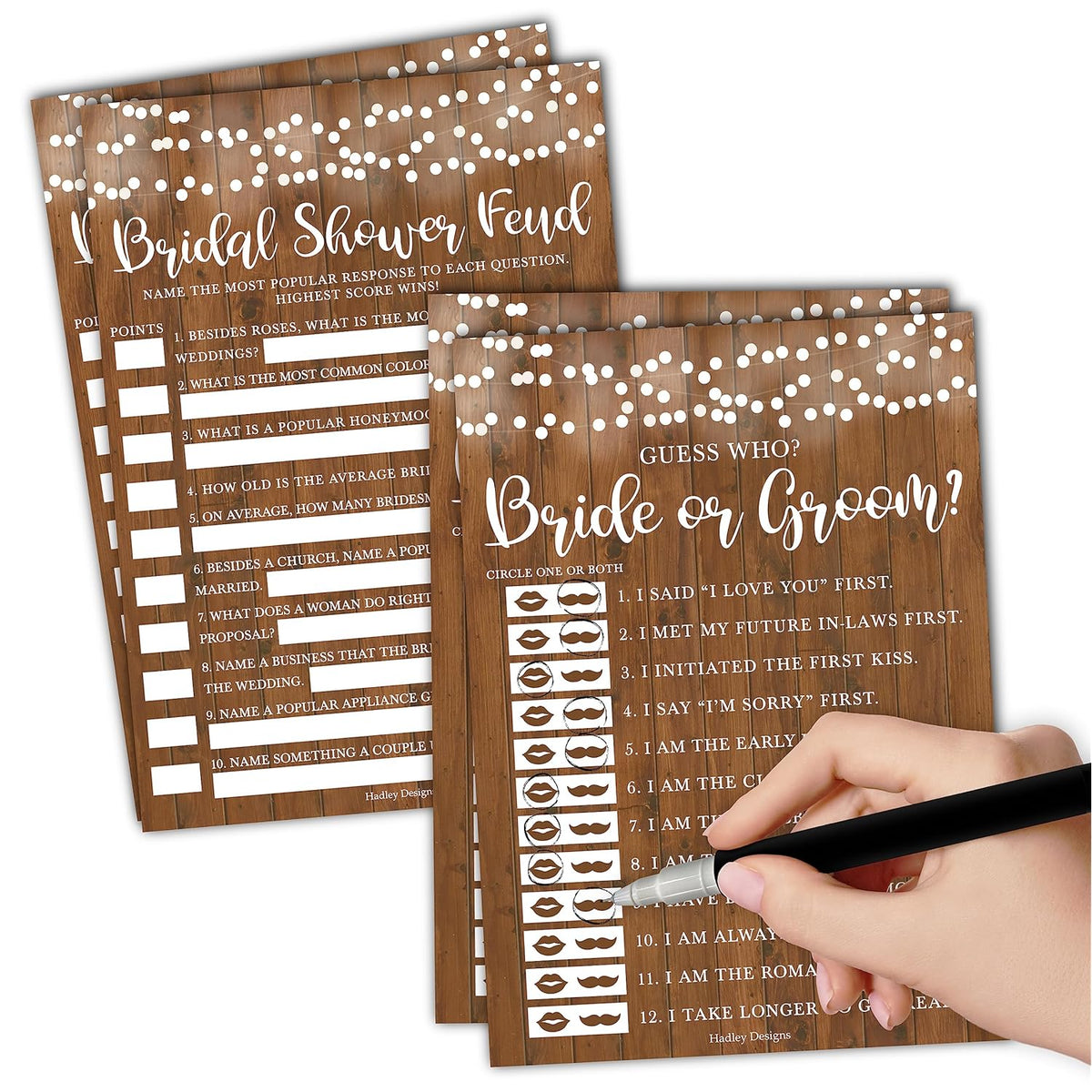 Rustic Bridal Shower Games For 20 Guests – Fun And Hilarious Bridal Games For Showers, Wedding Shower, Engagement, Classy Party Activities