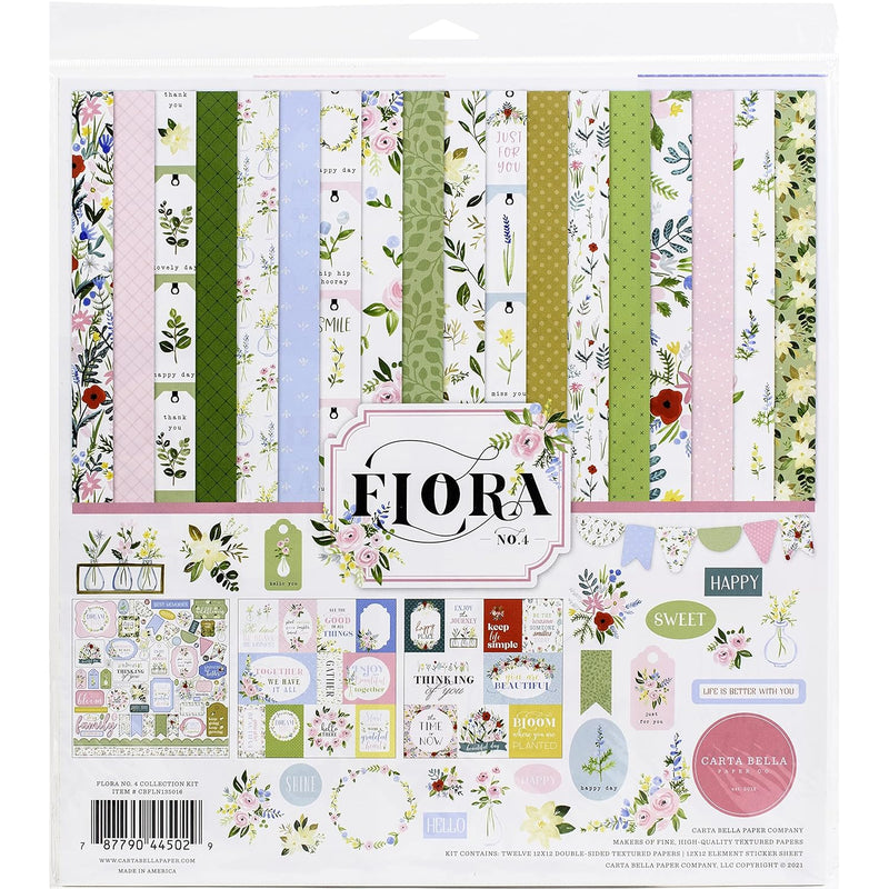 Flora No.4 Collection Kit Paper , 12-X-12-Inch