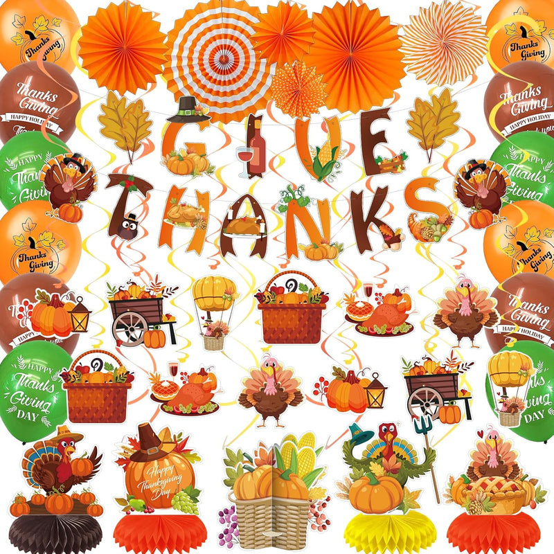 79Pcs Thanksgiving Party Decorations Set Includes Pre-Assembled Give T