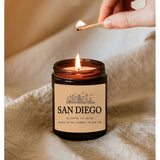 San Diego I California Scented Candle - Organic Soy Wax - Gift For Her - Gift For Him - New Home Gifts - Birthday Gift For Friend - National Park Gifts - State Candles