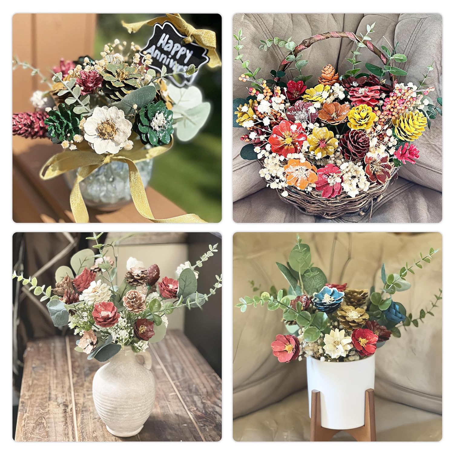 18Pcs Eucalyptus Stems Artificial Eucalyptus Leaves Stems Artificial Fake Flowers For Home Office Flowers Bouquet Centerpiece Wedding Decoration Christmas Decor 2025