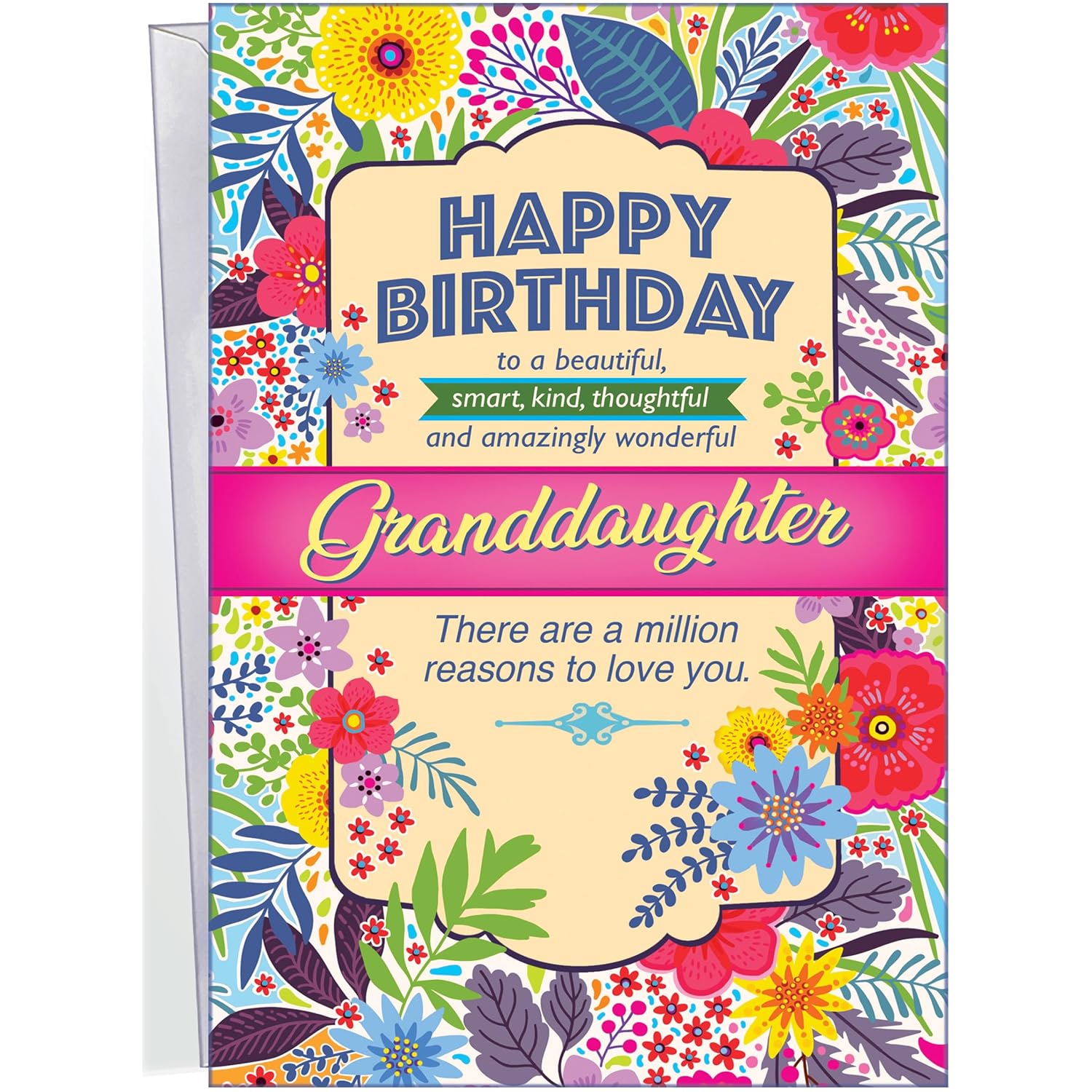 - Birthday Card For Granddaughter - Made In America - Perfect Size: Opens To A Generous 10" X 7.75" - Amazing - 95368