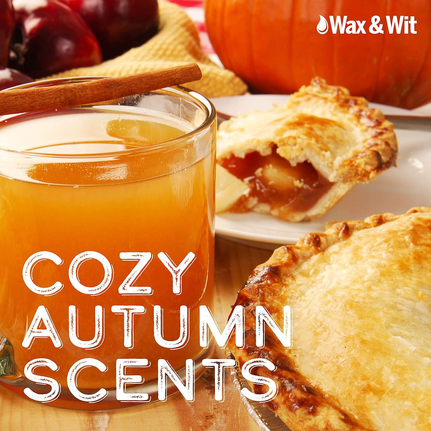 Pumpkin Spice Fall Candles For Home Scented – Vanilla, Pumpkin, Cinnamon, Clove – Perfect Home Décor Gifts For Autumn, Holiday, Christmas, Winter - 9Oz, Soy Wax, 50 Hour Burn