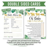 Baby Shower Games For 25 Guests - Safari Baby Predictions & Advice Cards For New Parents, Trivia Game, Word Scramble, True Or False Babyshower Games Boy Girl Gender Neutral, Made In Usa