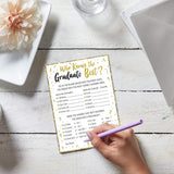 60Ct Who Knows Graduate Best Graduation Game Cards 2026 - Grad Party Supplies Decorations