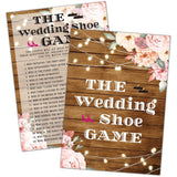 Bridal Shower Games, The Wedding Shoe Game Wedding Shower Game Card, Rustic Wood Boho Floral Romantic Engagement/Bachelorette Party Ideas Activities Supplies Decorations(30 Cards) - B09