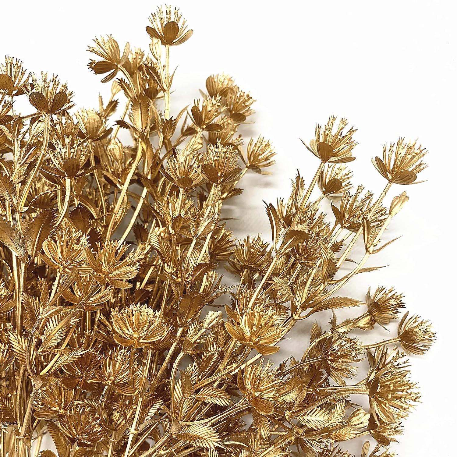 Artificial Golden Babysbreath Plants, Fake Baby Breath Plant - Gold 2 Pack, Plastic Gypsophila Flower Bushes Faux Shrubs Indoor Outdoor Planter Vase Filler Home Garden Decor For Christmas Decoration