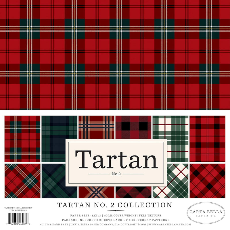 Tartan No.2 Collection Kit Paper, Red/Green/Black/Navy/Black