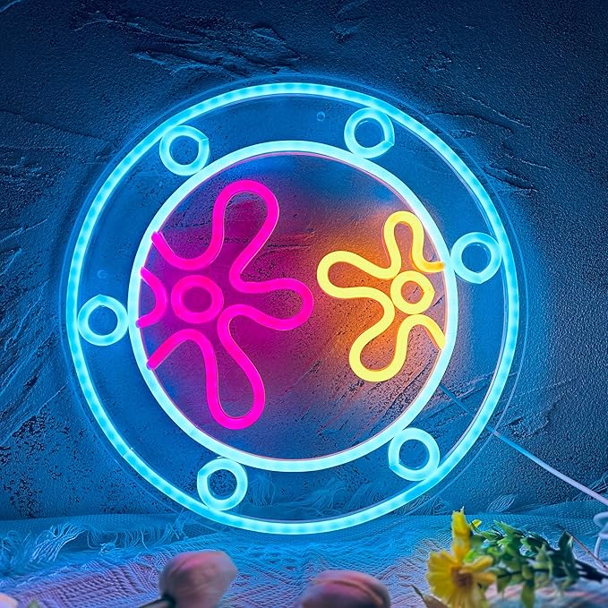 Ocean World Porthole Neon Sign LED Under Sea Wall Light USB Night Light Room Decor
