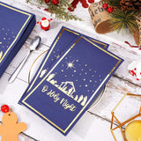 80Pcs Christmas Guest Napkins Religious Gold Foil Dark Blue Nativity 3 Ply Disposable Paper Pack Xmas Jesus Holy Night Holiday Hand Napkin Towel For Christmas Party Home Dinner Table Decor