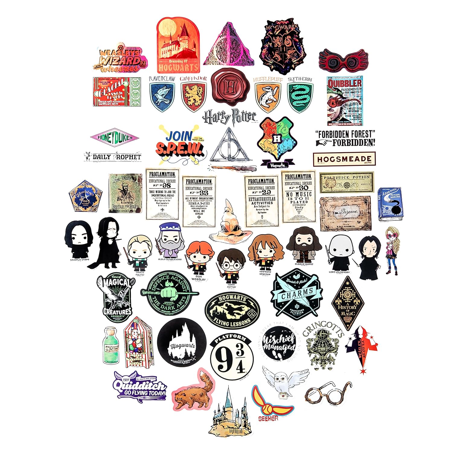 Conquest Journals Harry Potter Ravenclaw Vinyl Stickers, Unique Stickers Including Holograms, Waterproof and UV Resistant, Great for All Your Gadgets, Potterfy All The Things (120 Pack Variety Bundle)
