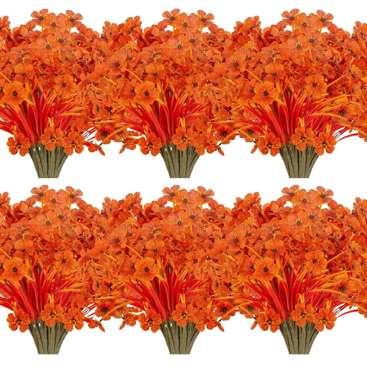 20 Bundles Artificial Fall Flowers No Fade Faux Autumn Plants Fake Flowers No Fade Faux Plastic Plants Thanksgiving Harvest Decoration (Fall Red)