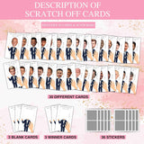 Bridal Shower Games - Who Has The Groom Scratch Off Celebrity Cards - Bachelorette Party Game Favor Decor- Wedding Party/Engagement Party Idea Activity - 36 Mini Size Cards(02)