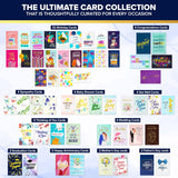 110 Pack Gold Foiled & Glittery 5X7In All Occasion Cards Assortment Box With Envelopes & Stickers, 110 Folded Unique Designs For Friends & Family With Printed Message - Gifting, Mailing