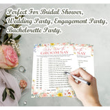 Bridal Shower Games, Wedding Shower Game Cards, Wildflower Bridal Party Decorations Supplies, Engagement Bachelorette Games For 25 Guests, Wedding Game For Reception -A11