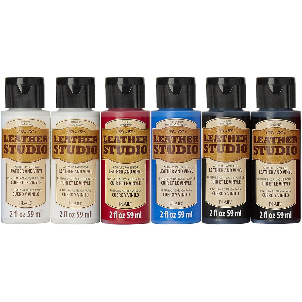 Leather Paint Set Of 6 2 Fl Oz Acrylic Leather Paint For Shoes And Other Diy Arts & Crafts Surfaces, 13510