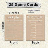 Hilarious Baby Shower Game Cards Ideas, 5" X 7" Double-Sided Baby Shower Games For Girl Or Boy, Brown Minimalism Gender Reveal Party Supplies - E09
