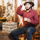 Cowboy Birthday Wrapping Paper - 4 Jumbo Sheets, 28 * 40 Inches - Western Farm Gift Wrap With Cowboys Hat Boots Cake, And Happy Birthday, Perfect For Kids Boys Girls Birthday, Baby Showers
