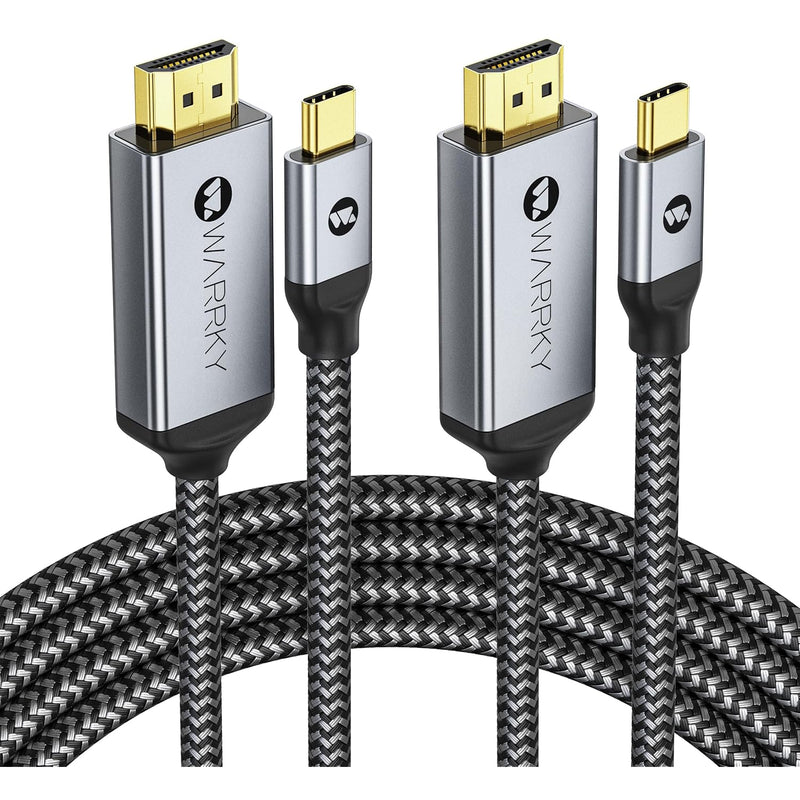 Usb C To Hdmi Cable 4K 6Ft 2Pack [Anti-Interference Gold-Plated Plugs] Aluminu