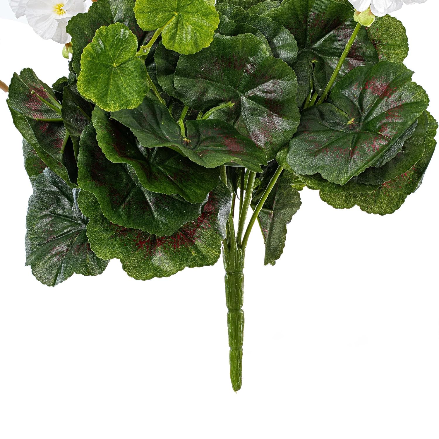 Vickerman 15.25" Artificial White Polyester Geranium Bush - White Artificial Flowers - Artificial Geraniums for Indoors - Fake Geraniums - Faux Flowers for Assortment - Artificial Plants