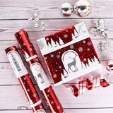 Christmas Wrapping Paper Mini Roll 17 Inch X 16.5 Feet Printed On Purple Metallic Foil Paper - Reversible, Santa And Snowflakes, For Xmas, Holiday, Party Celebration (Red Christmas Foil, 17 Inch X 16.5 Feet)