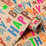 30 Inch Birthday Wrapping Paper Roll - 30 Inch X 33 Feet - Colorful Happy Birthday Wrapping Paper For Girls Boys Kids, Baby Shower, Party