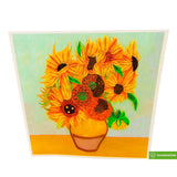Van Gogh'S Vase With Sunflowers (1888) Quilling Art Greeting Card,Design Greeting Card For Birthday, Valentine'S Day, Get Well, All Occasion. Framable Artwork For Art Lovers