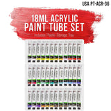 36 Color Professional Acrylic Paint Set In 12Ml Tubes - Art Painting Supplies For Adults, Artists, Students, Beginners - Canvas Portrait Paintings