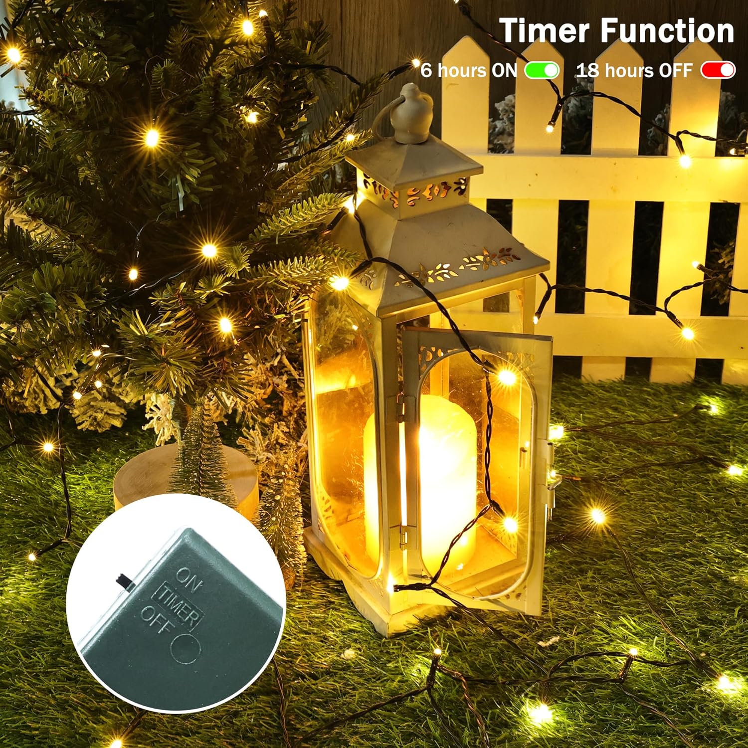 Battery Operated Christmas Lights - 2 Pack Total 16Ft 50Leds Battery String Lights With Timer For Home, Garden, Party, H