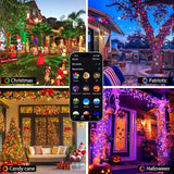500 LED Smart Color Changing Halloween Lights RGB String Lights App Controlled Holiday Decor