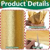 2 Roll 10 Yard Christmas Plant Pot Floral Foil, Matte Texture Floral Foil Plant Pot Covers, Golden Florals Foils Wrapping Paper For Home Garden Pots Vases Diy Decoration