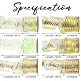 Green Ribbon Set - 6 Rolls, 36 Yards, Wired, Gold & Green For Christmas Tree Decorations