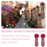4 Pack Violet Hanging Flowers Artificial Decor 5 Petal Silk Violet Simulation Hanging Plant Faux Royal Artificial Orchid For Home Garden Wedding Indoor Outdoor(Rose Red)