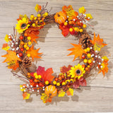 6 Pack Artificial Maple Leaves Branches Autumn Pumpkin Berry Twig Stem Orange Fall Stems Fake Artificial Flower Picks For Thanksgiving Christmas Harvest Festival Decoration Diy Floral Arrangements