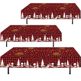 Christmas Plastic Tablecloth | 3 Pcs Pack (54” Inch Wide X 108” Inch Long) | Xmas Rectangular Table Cover | Snowman, Merry Christmas Table Decoration | Christmas Party Decorations Tablecover