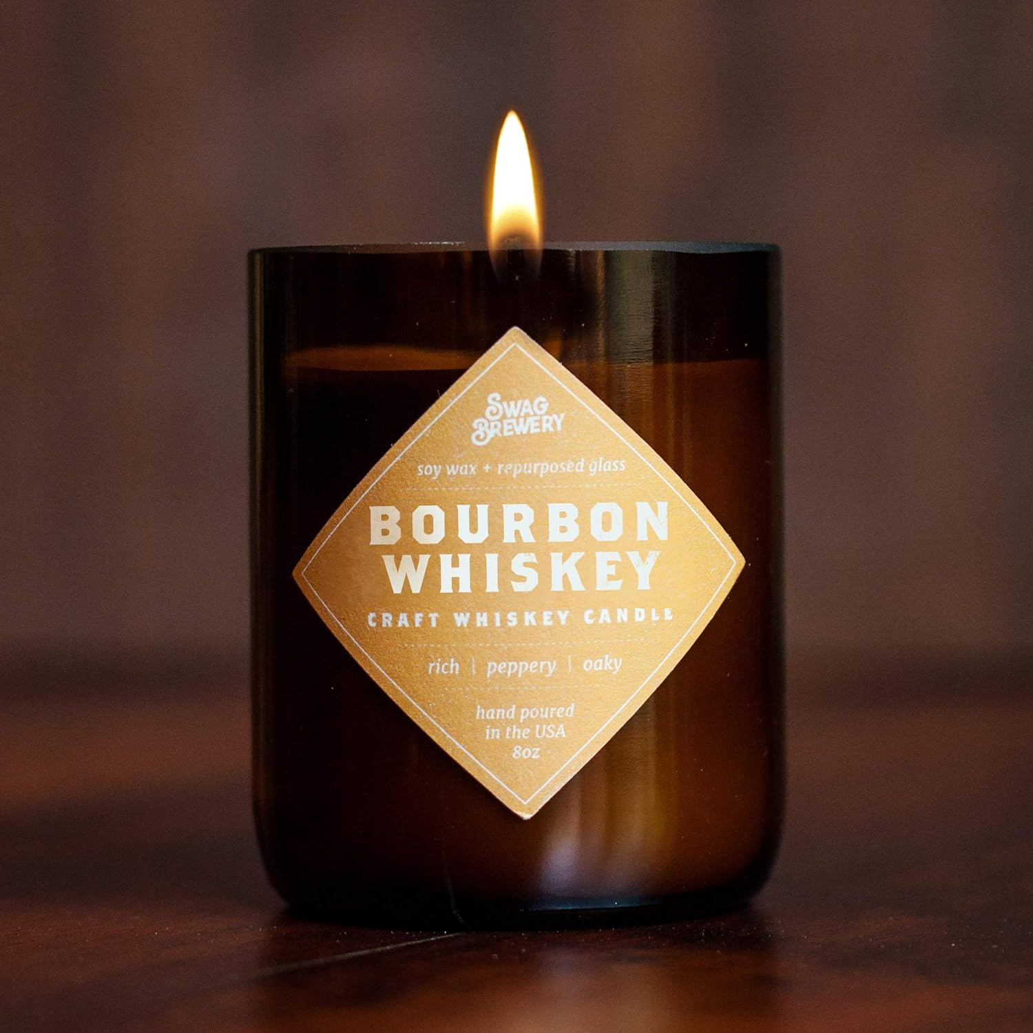 Bourbon Whiskey Brew Candle - Whiskey Gift, Guy Gift, Father'S Day Gift - Scotch, Bourbon, Whisky, Man Cave Beer Bottle Candlemade In Usa…