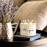 Sympathy Gifts For Loss Of Loved One, Memorial Gifts, 14.5Oz, Large 3-Wick Lavender Scented Soy Wax Candle, No Words Just Hugs, Bereavement, Condolence, Grief, Think Of You Candle For Women