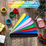 32 Pcs Wrapping Paper Roll Holder Clips Silicone Covered Metal Strips Flip 1 X 9 In Poster Holder Slap Band For Christmas Wedding Graduation Gift Wapping