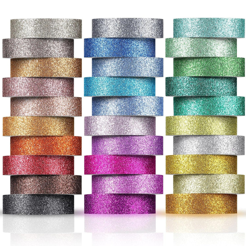 30 Rolls 66 Yards Long 0.4 Inch Wide Glitter Washi Tape 30 Colors Colo