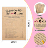 Bridal Shower Game Set - Wedding Shoe Party Game Cards For Wedding - Kraft Rustic Wedding Party Favor Decor - Unique Engagement/Bachelorette Party Games Supplies & Activities - 30 Game Cards(E03)