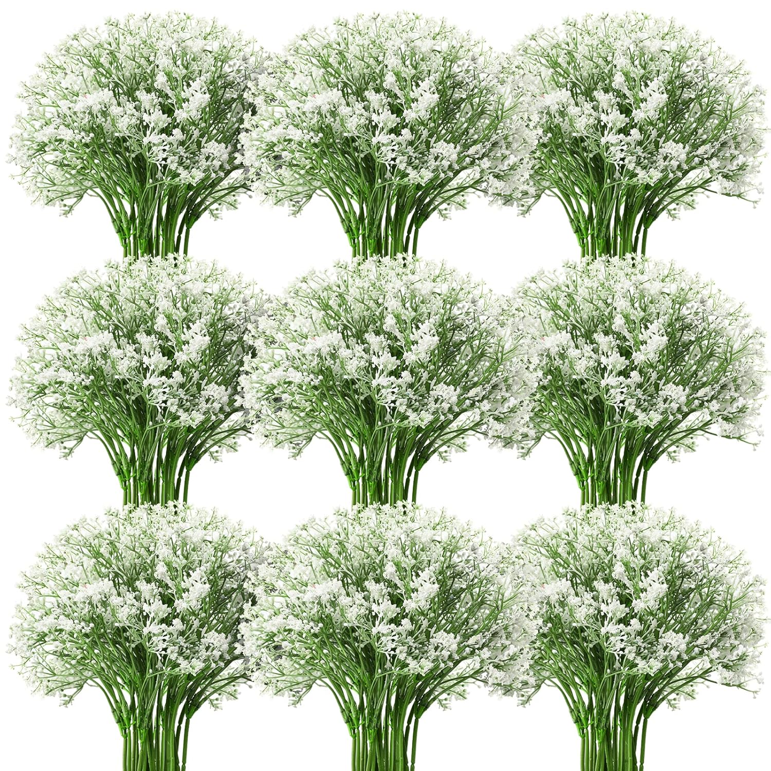 64 Pieces Artificial Flowers Plastic Baby Breath Flowers Faux Gypsophila Diy Floral Bouquets Arrangement Baby Breath Wedding Party Decoration For Party Home Office Garden Decor (White)
