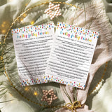 Festive Lights Christmas Trivia Party Games For Adults, Groups, Thanksgiving, Office, Holiday Movie And Song Activity, Colorful Xmas, 25 Pack, 5X7 Cards, Version 3