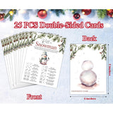 Christmas Games For Families, 25 Players Roll A Snowman Dice Game, Christmas Crafts, Draw A Snowman, Christmas Party Activity, Winter Holiday Supplies, Ice Breaker Winter Holiday Activities,04