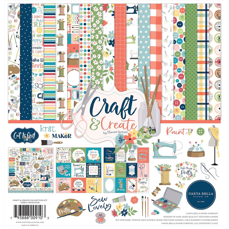 Craft & Create Collection Kit Paper, Multi , 12-X-12-Inch