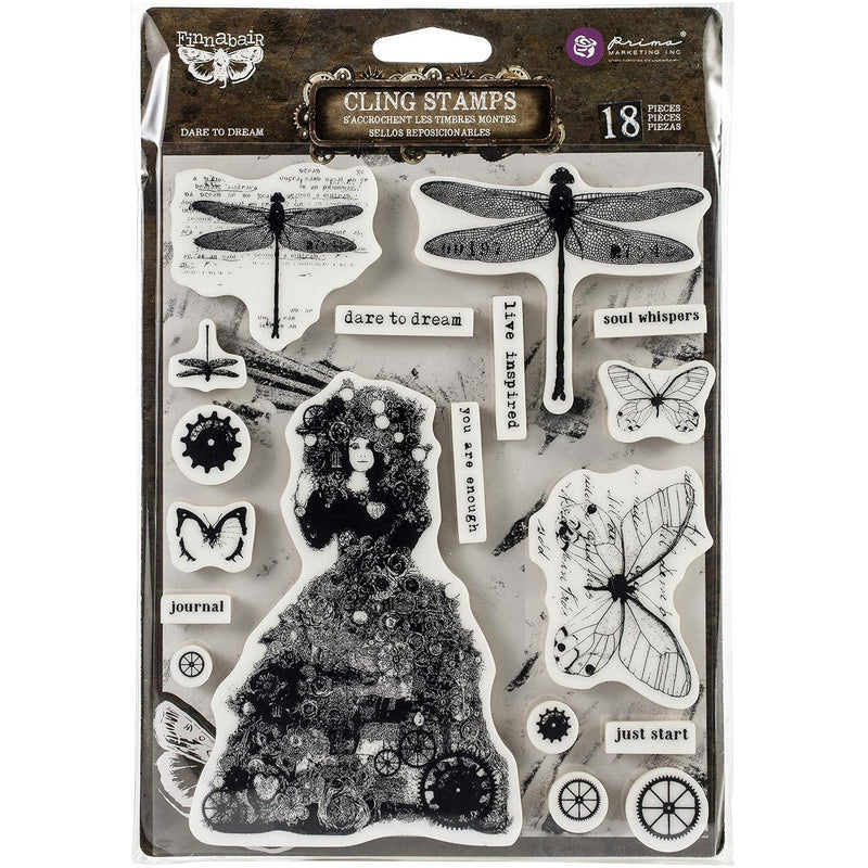 Marketing Finnabair Cling Stamps 6"X7.5"-Dare To Dream