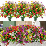 Artificial Flowers Plants Faux Eucalyptus Flowers Uv Resistant Plants For Outdoor Porch Patio Home Yard Garden Planters Pots Window Box (20 Bundles, 5 Colors Mixed)