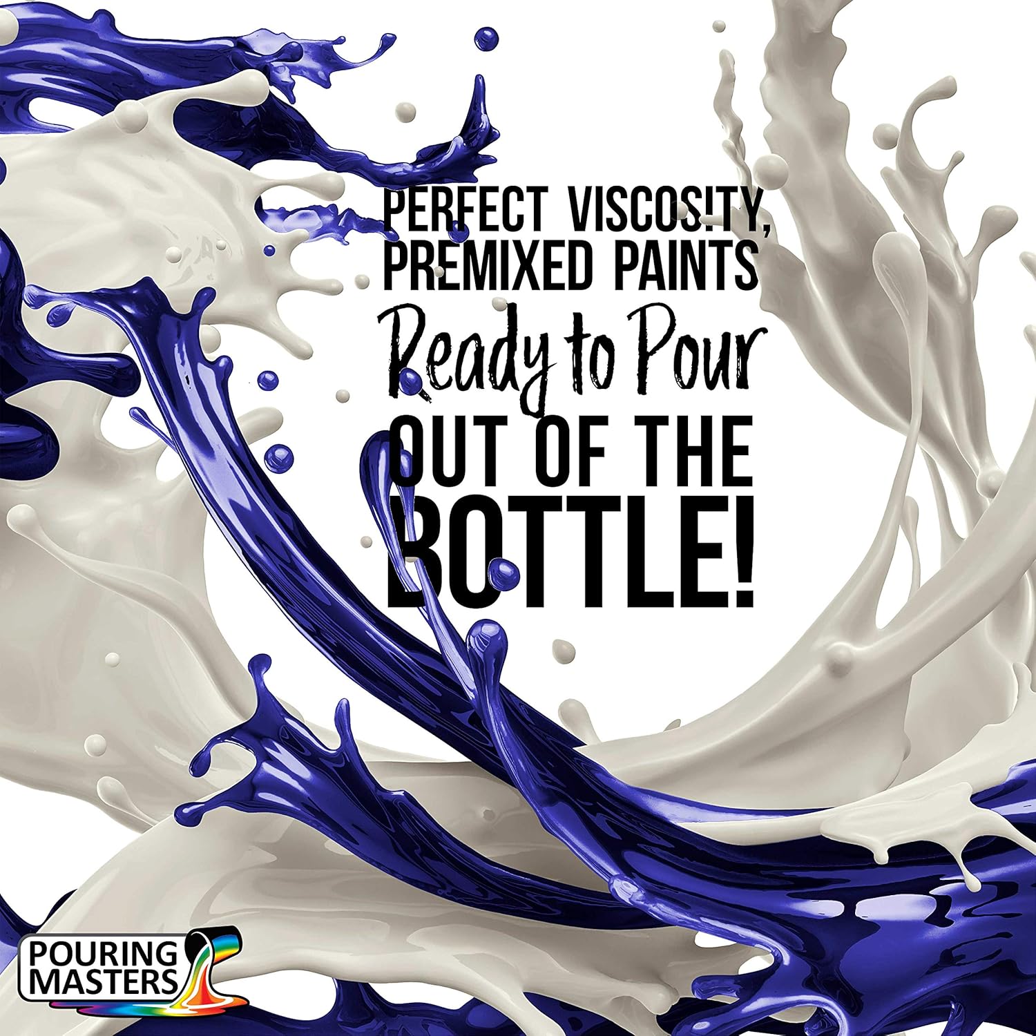 Pouring Masters Ultramarine Blue Ready To Pour Acrylic Pouring Paint - Premium 32-Ounce Pre-Mixed Fluid Acrylic Paint - Fluid Art Supplies For Canvas, Wood, Paper, Tile & Rocks