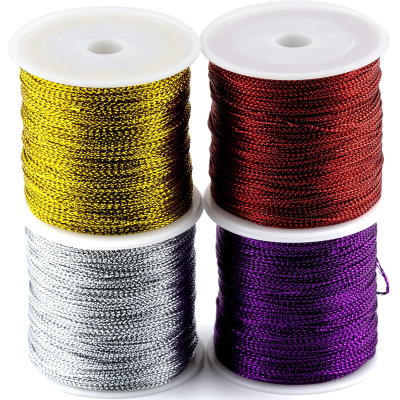 440 Yards Metallic Cord Tinsel Rope For Crafts Metallic Thread For Gift Wrappi